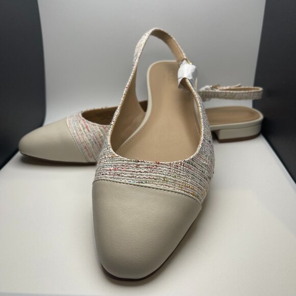 J. CREW Rainbow Tweed slingbacks with cap toe, Size 11 - NWOT - Picture 1 of 6